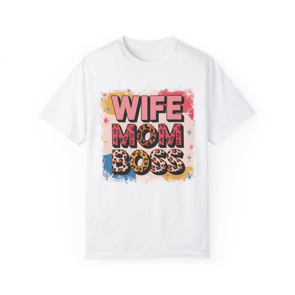 WIFE MOM BOSS Leopard Print T-Shirt | Soft Premium Cotton Tee | Casual Everyday Comfort
