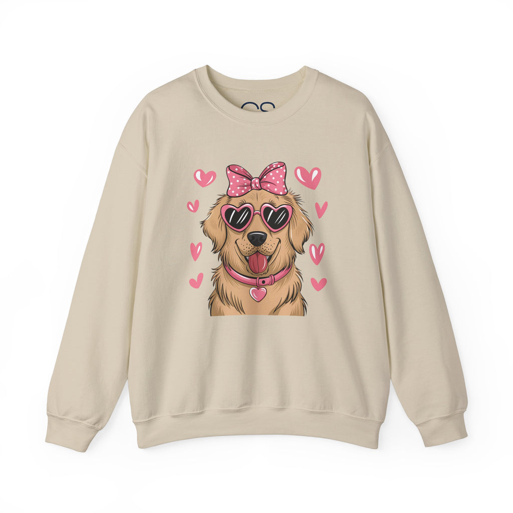 Valentine's Day Dog Crewneck Sweatshirt | Comfortable Cotton Blend | Everyday Casual - Image 4