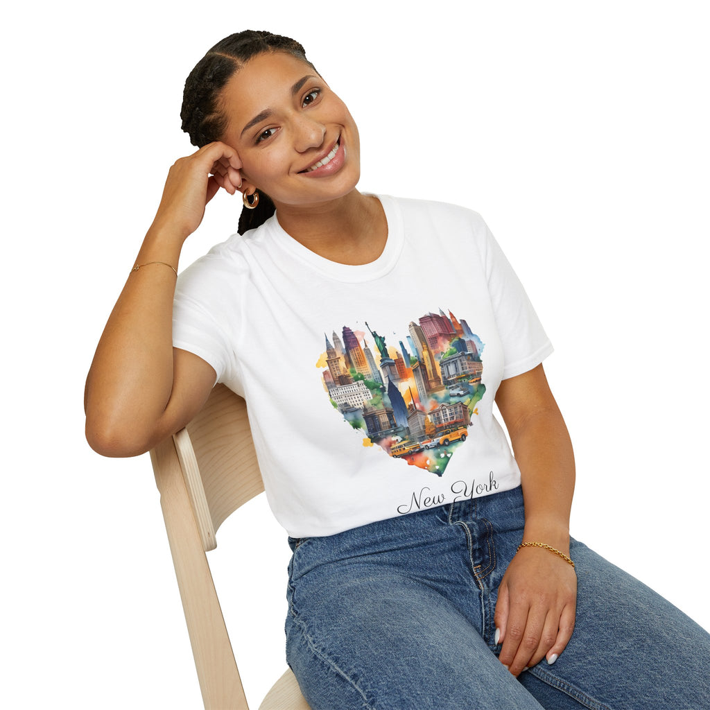 New York Heart Collage T-Shirt | Soft Premium Cotton Tee | Casual Everyday Comfort - Image 2