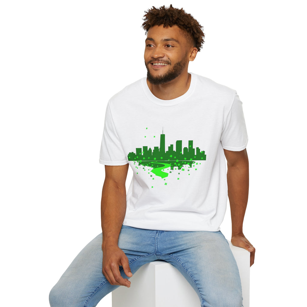 Chicago St. Patrick's Day Unisex Softstyle T-Shirt | Soft Premium Cotton Tee | Casual Everyday Comfort - Image 2