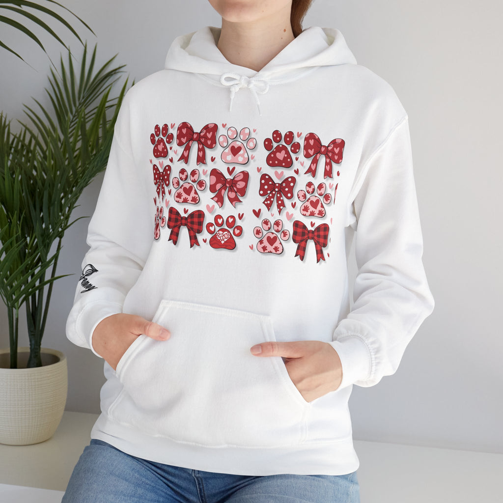 Personalized Valentine Coquette Hooded Sweatshirt | Cozy Fleece Lined | Perfect for Cold Days - Image 18