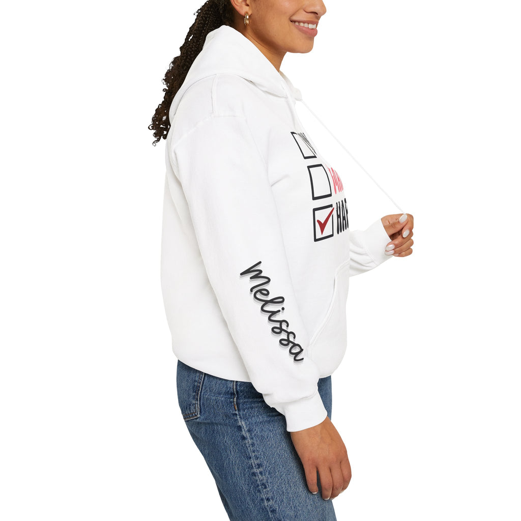 Single? Married? HAPPY! Personalized Hooded Sweatshirt | Cozy Fleece Lined | Perfect for Cold Days - Image 17
