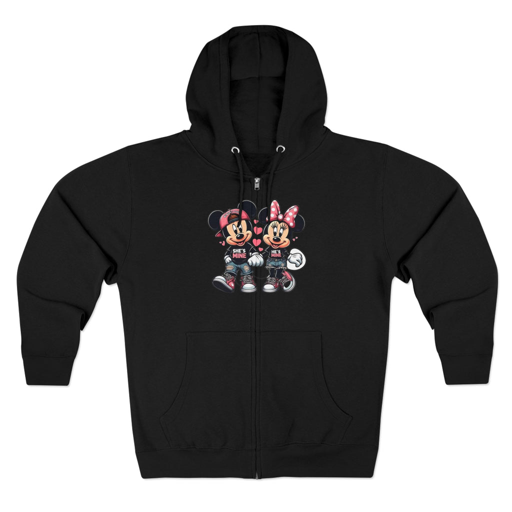 Mickey & Minnie Couple Unisex Zip Hoodie | Cozy Fleece Lined | Perfect for Cold Days - Image 8