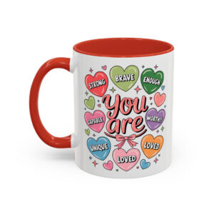 Custom "You Are Loved" Valentine's Day Color Mug with Personalized Name | Premium Ceramic Cup | Perfect Gift for Coffee Lovers