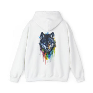 Vibrant Wolf Graphic Hooded Sweatshirt | Cozy Fleece Lined | Perfect for Cold Days