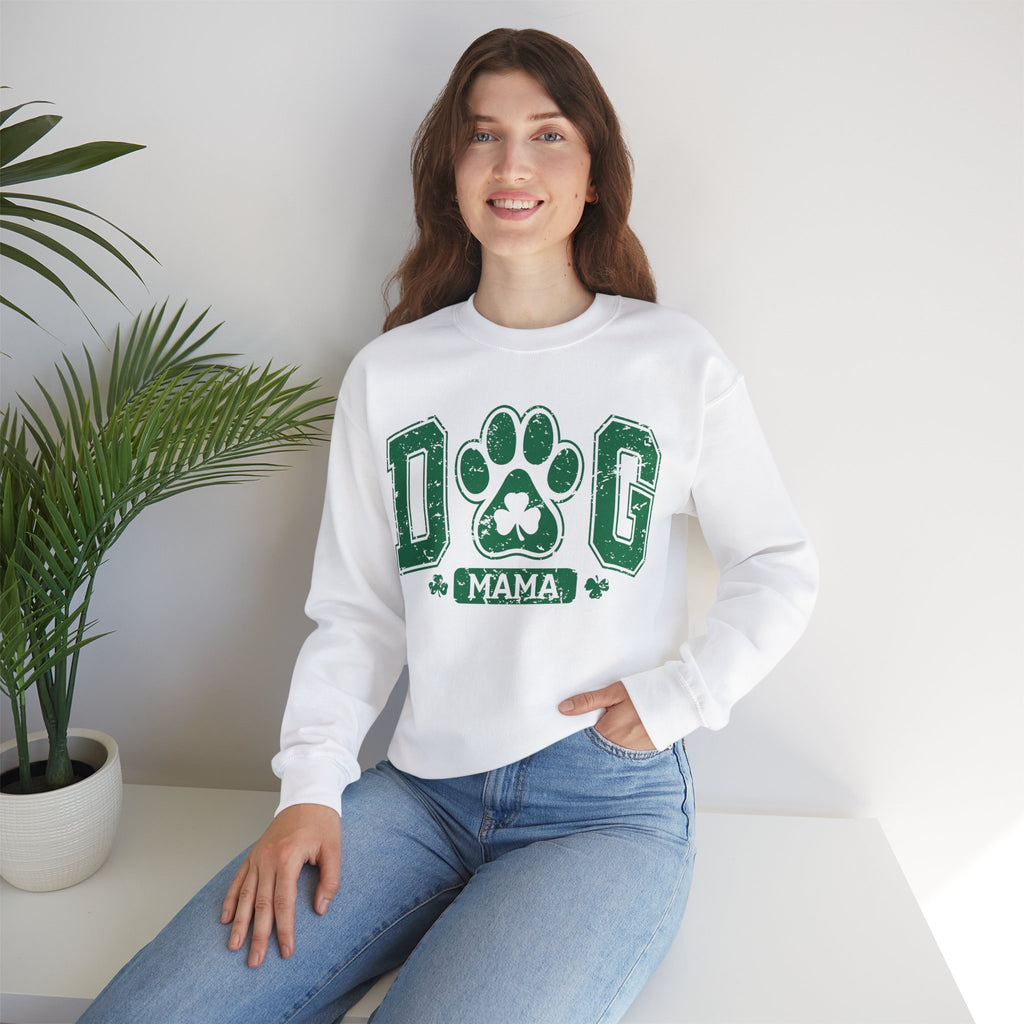 Lucky Dog Mama St. Paddy's Day Sweatshirt - Green Paw Print Sweater | Comfortable Cotton Blend | Everyday Casual - Image 2