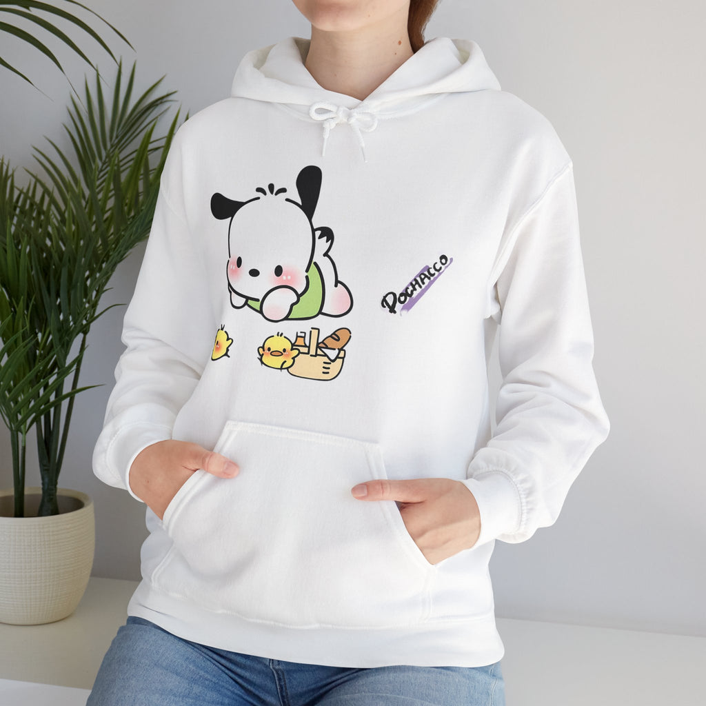 Unisex Heavy Blend Pochacco Hooded Sweatshirt – Adorable & Cozy Design for Fans | Cozy Fleece Lined | Perfect for Cold Days - Image 3