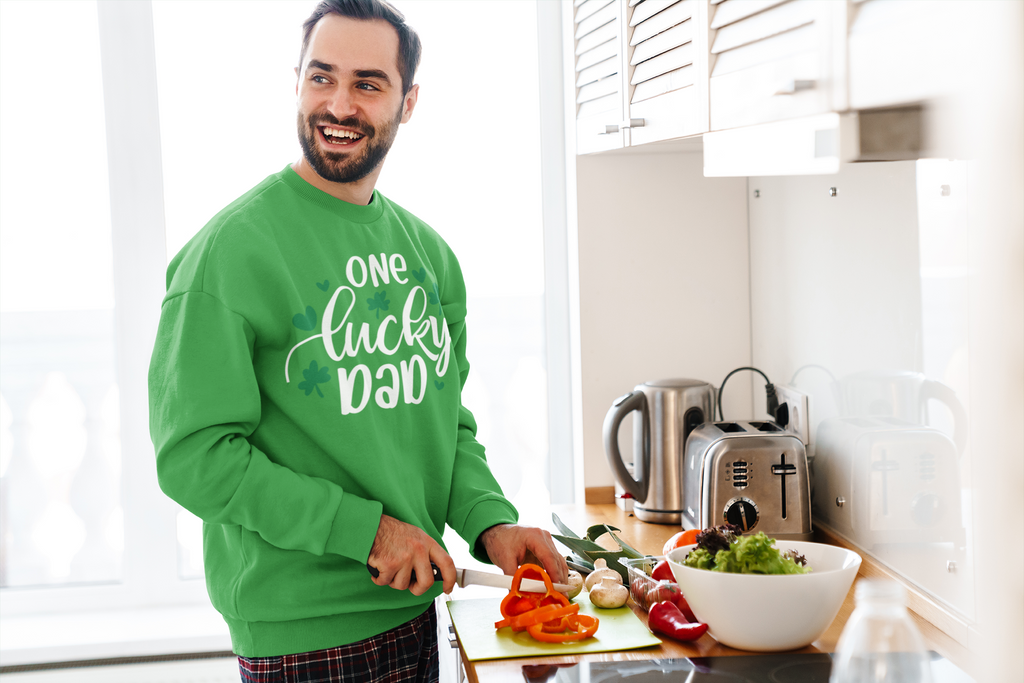 One Lucky Dad St. Patrick's Day Sweatshirt - With Bundle | Comfortable Cotton Blend | Everyday Casual - Image 2
