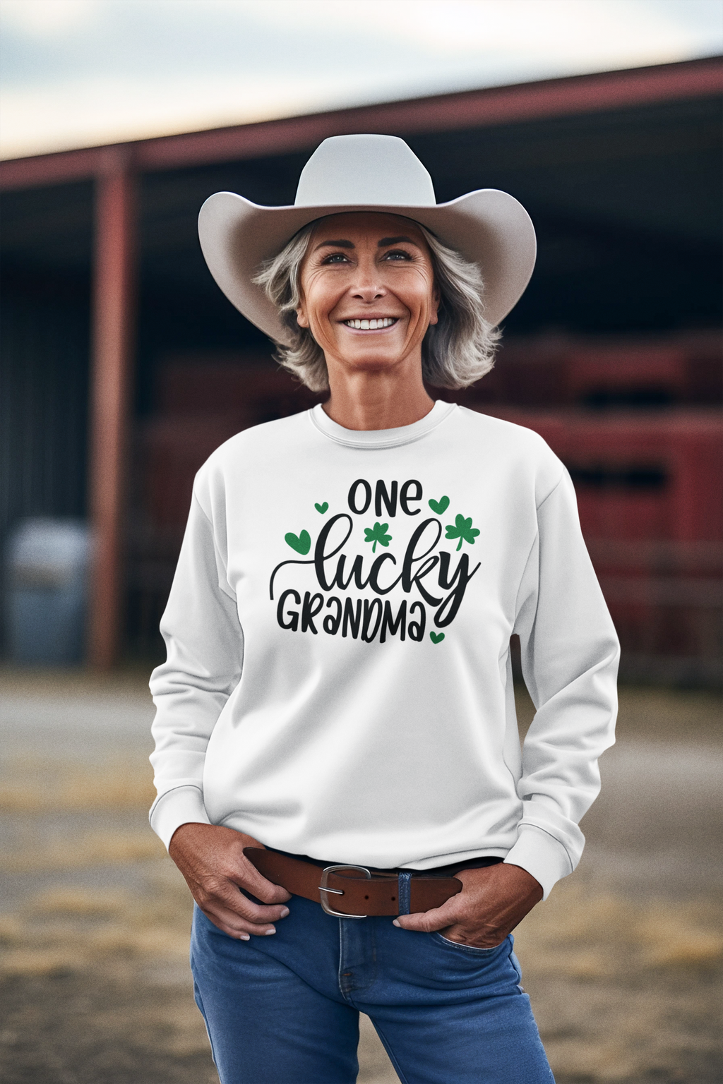 Personalized One Lucky Grandma St. Patrick's Day Sweatshirt - With Bundle | Comfortable Cotton Blend | Everyday Casual - Image 2